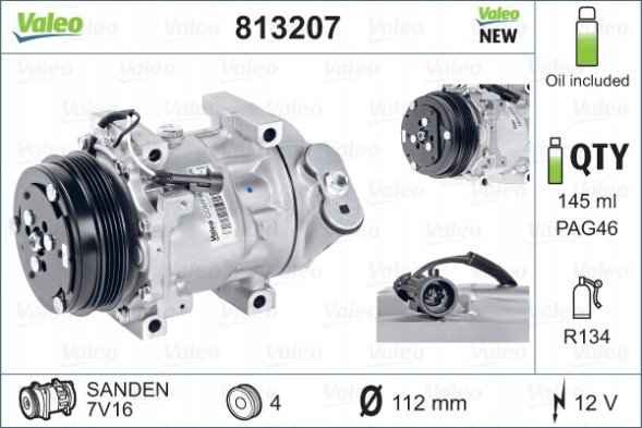 Valeo 813207 Компресор кондиціонера valeo 813207