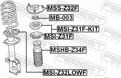 MSHB Z34F FEBEST ПИЛЬОВИК ПЕРЕДНЬОГО АМОРТИЗАТОРА