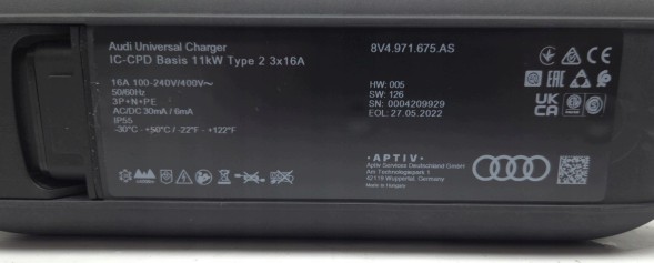 Audi OE 8V4971675AS 7PP971678BH 7PP971678GF VW Audi Porsche Skoda Зарядний кабель 11кВт Audi 8V4971675AS 7PP971678BH 7PP971678GF