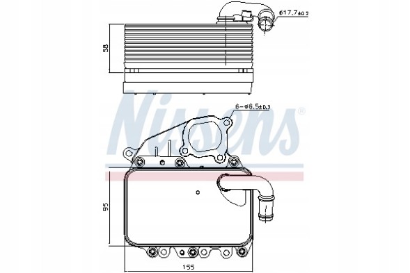 Nissens 91100 Масляний радіатор двигуна nissens 91100