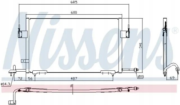 Nissens 94200 Конденсатор радіатора кондиціонування повітря 94200 nissens