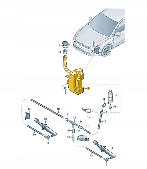 Volkswagen OE 5G0955453AE Volkswagen oe 5g0955453ae збірник омивачів golf vii