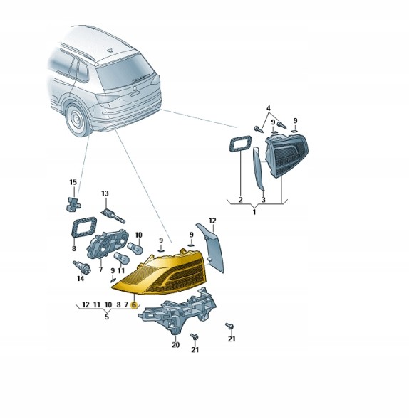 Skoda OE IMPRK1449098, 57A945207, 57A945711 ЛАМПА ЗАДНЯ ЛІВА KAROQ 17-21 HB 57A945207, 57A945711