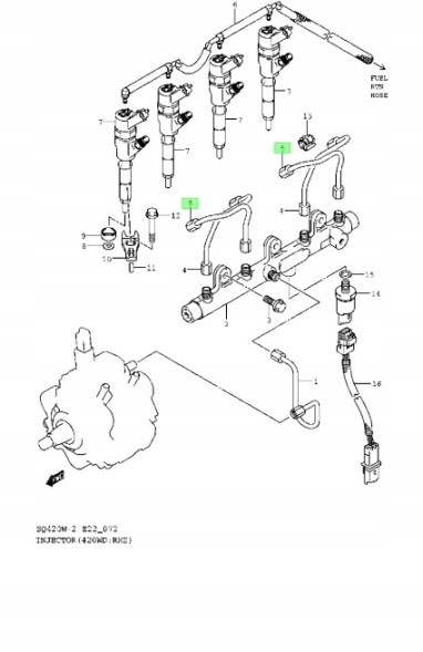 Suzuki OE 15833-67G02 SUZUKI GRAND VITARA 05-14 - ТРОС ВИСОТА ТИСК ЦИЛЛ 2 І 4 2.0