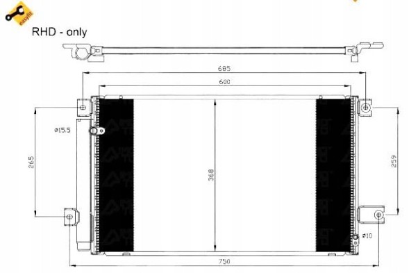NRF 86227865 NRF Nrf охолоджувач кондиціонера з осушувачем toyota