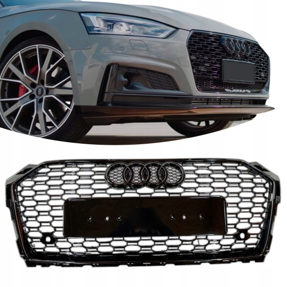 Китай Grill Plaster Miodu Audi A5 8W6 B9 2016-2020 Решітка радіатора Audi A5 8W6 B9 16-20 стільники чорний глянець RS накладка бампера