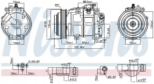 Nissens 890881 Компресор компресора кондиціонера 890881 nissens