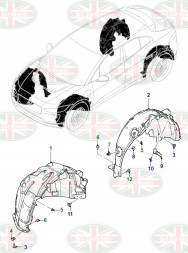 Jaguar OE Колісна арка передня ліва передня Jaguar I-Pace X590 T4K19662 M9D316A574AD