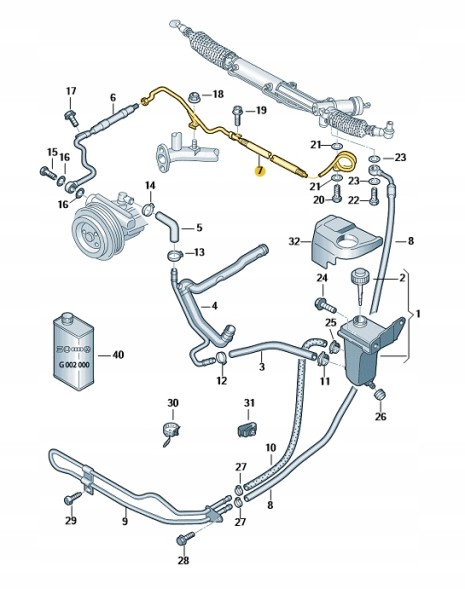 Audi OE 8E1422893BQ Шнур гідропідсилювача керма audi a4 b6 b7 3.0 8e1422893bq