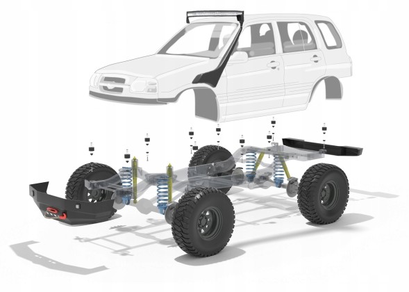Китай Suzuki Grand Vitara 1 Body Lift 50mm Body Lift 50mm Suzuki Grand Vitara GV 1 Підйомник кузова 50 мм Підйомник кузова 2 дюйма / Магазин підйомників
