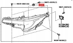Mitsubishi OE 81536-12D30 8153612D30 WB/26265W000P WB/8337A171 ЛАМПА ЗАДНЯ LED LEXUS TOYOTA YARIS IV COROLLA E21 MITSUBISHI ECLIPSE CROSS
