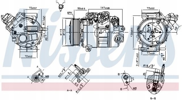 Nissens 890795 Компресор кондиціонера nissens 890795