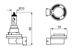 1987302089 BOSCH Автолампа 12V 19W H16 PURE LIGHT