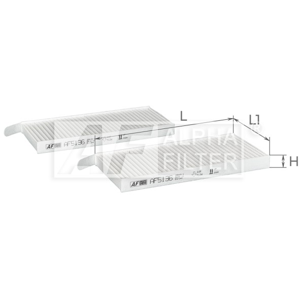 AF5136 2 ALPHA FILTER Фільтр салону к т 2 шт