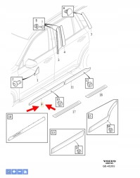 Volvo OE ХРОМОВАНА ДЕКОРАТИВНА НАКЛАДКА ЛІВА ДВЕРІ ПЕРЕДНЯ VOLVO XC90 2016- OEM/OE 39842995