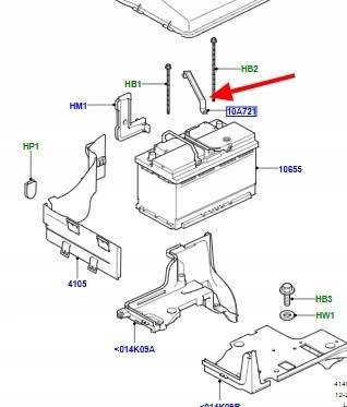 Land Rover OE ОРИГІНАЛЬНЕ кріплення акумулятора RANGE ROVER SPORT YJF500100
