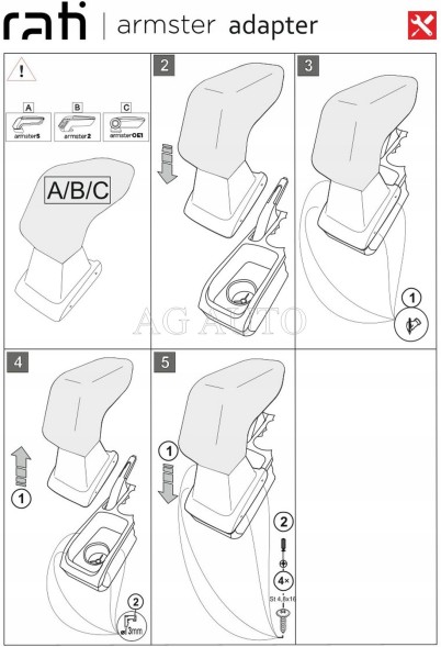 Rati 63.V05014A Підлокітник призначений для Ford Fiesta VI, 2008-2017, Armster 3