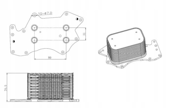 NRF 31816 Охолоджувач моторного масла 31816 nrf audi a6 c6