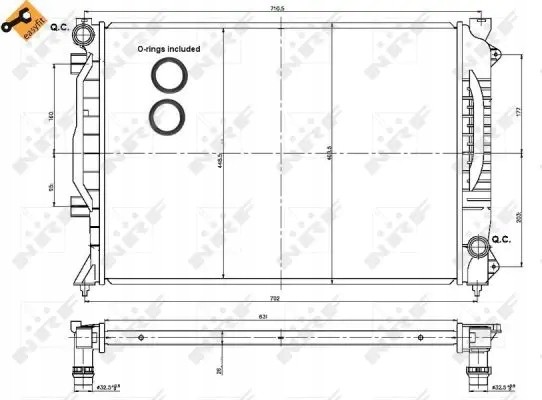 NRF 53443 Радіатор охолодження 53443 nrf audi a6 c5 (4b2)