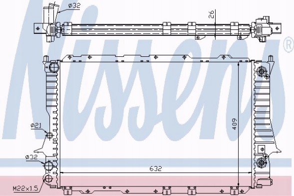 Nissens 60477 Радіатор охолодження двигуна audi a 6/s 6(94-) 1.9 tdi a 6
