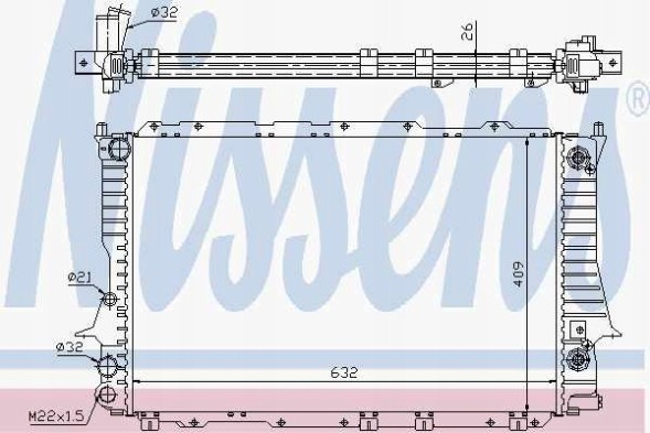 Nissens 60477 Радіатор охолодження двигуна audi a 6/s 6(94-) 1.9 tdi a 6