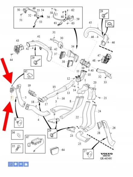 Volvo OE ВЕНТИЛЯЦІЙНА РЕШІТКА ЛІВА СТІЙКА B VOLVO XC60 2018- S90 OEM/OE 31469800