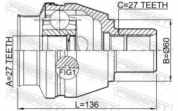 Febest 1611-246RH Шрус (граната) на півось 1611-246rh febest mercedes