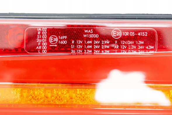 WAŚ W150DD 1123 DD L/P O12 Світлодіодна задня лампа 6 функцій для причепа напівпричепа лафета динамічний напрямок