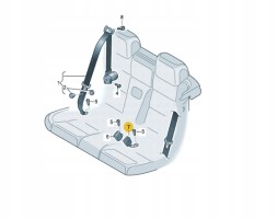 Volkswagen OE 1S0857739AQVZ Замок заднього лівого ременя безпеки позаду водія VW Up! Skoda Citigo Seat Mii