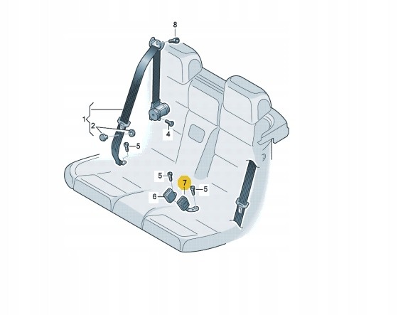 Volkswagen OE 1S0857739AQVZ Замок заднього лівого ременя безпеки позаду водія VW Up! Skoda Citigo Seat Mii