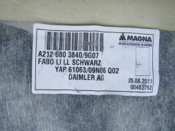 Mercedes-Benz OE MERCEDES CLS W218 218 Килимок ЛІВИЙ ПЕРЕДНИЙ ЛІВИЙ A2126803840