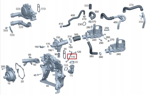 Mercedes A6512300956 Mercedes diesel om651 кабель водяного насоса ориг