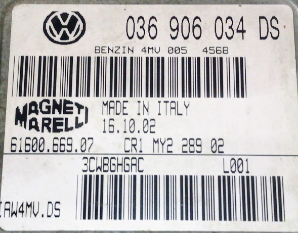 Magneti Marelli 036906034DS IAW4MV.DS BEZ IMMO przygotowany przez SDK Блок керування 036906034DS IAW4MV.DS БЕЗ ІММОБІЛАЙЗЕРА