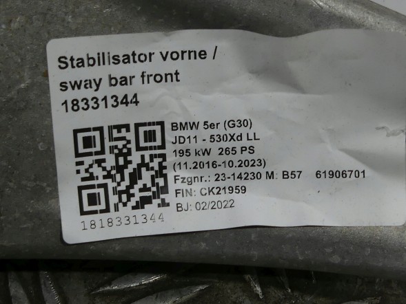 BMW OE BMW 6884385 6899175 BMW G14 G15 G16 F30 G31 XDRIVE ЦАПФА ПЕРЕДНЯ ЛІВА (ПЕРЕД) СТУПИЦЯ