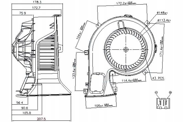 Nissens 108793360 NIS Nis87067 повітродувка saab 9-3, 9-3x 1.8-2.8 09.02-02. + Помічник водія #33