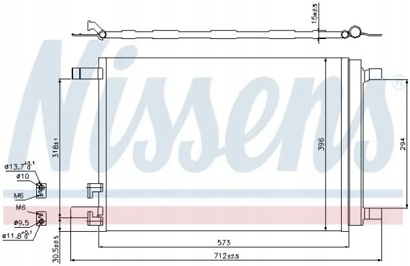Nissens 940319 Конденсатор радіатора кондиціонування повітря 940319 nissens
