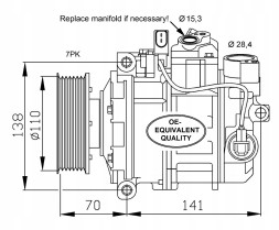 NRF 32613 Компресор кондиціонера audi a8 03-/vw pheaton 02- nrf