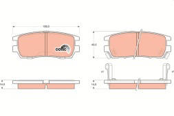 GDB1127 TRW Комплект гальмівних колодок з 4 шт дисків