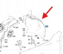 Mercedes-Benz OE A1186908400 64 ПЕРЕДНЄ ПРАВЕ РОЗШИРЕННЯ КРИЛА MERCEDES CLA W118 OEM/OE A118690840064
