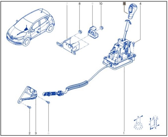 Renault OE 328659595R Ручка важеля перемикання передач DC4 АКПП RENAULT DACIA OE