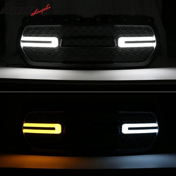 Китай JGD-RAM19-UGLEDMB Решітка-імітація бампера з LED + Поворотники - Матова DODGE RAM 1500 2019-2023