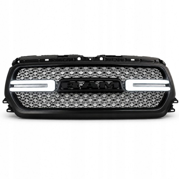 Китай JGD-RAM19-UGLEDMB Решітка-імітація бампера з LED + Поворотники - Матова DODGE RAM 1500 2019-2023