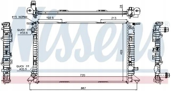 Nissens 60323 Радіатор охолодження 60323 nissens audi a4 b8 (8k2)