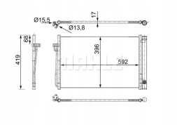Mahle AC 344 000S Конденсатор радіатора кондиціонування повітря ac 344 000s mahle