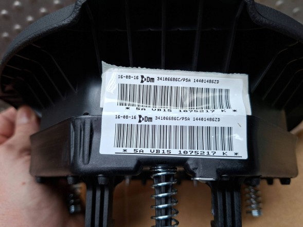 Fiat OE S26336539 ПОДУШКА БЕЗПЕКИ AIR BAG ВОДІЯ 14401486ZD FIAT SCUDO II РЕСТАЙЛІНГ 2011-