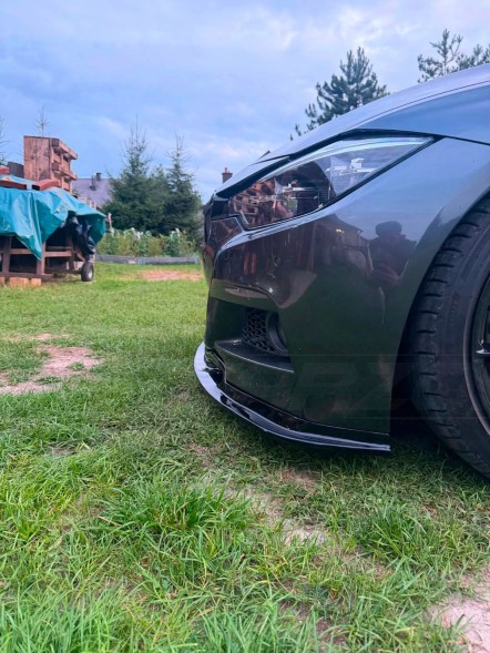 Китай splitter_f30_vstyle Передній сплітер (накладка) BMW F30 F31 M-Pakiet V-Style Чорний Глянець