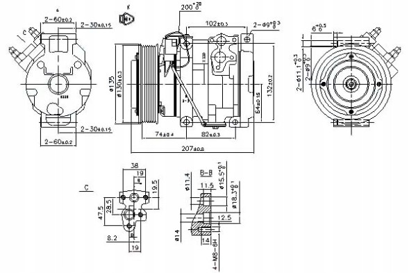 Nissens 89558 Компресор кондиціонера [NISSENS]