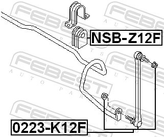 NSB Z12F FEBEST ВТУЛКА ПЕРЕДНЬОГО СТАБІЛІЗАТОРА D20