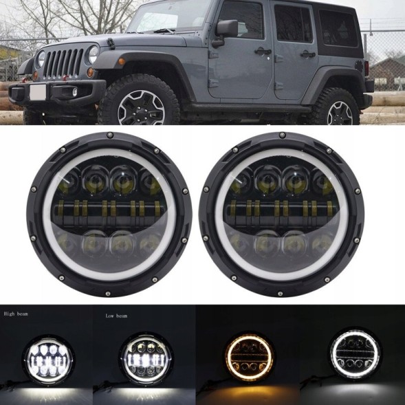 мотосвітлодіоди 1068 Harley davidson передня лампа 7" full led x1