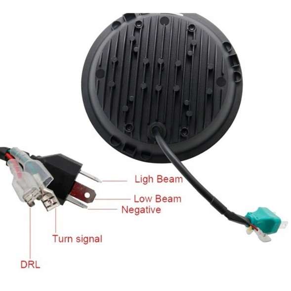 мотосвітлодіоди 1068 Harley davidson передня лампа 7" full led x1